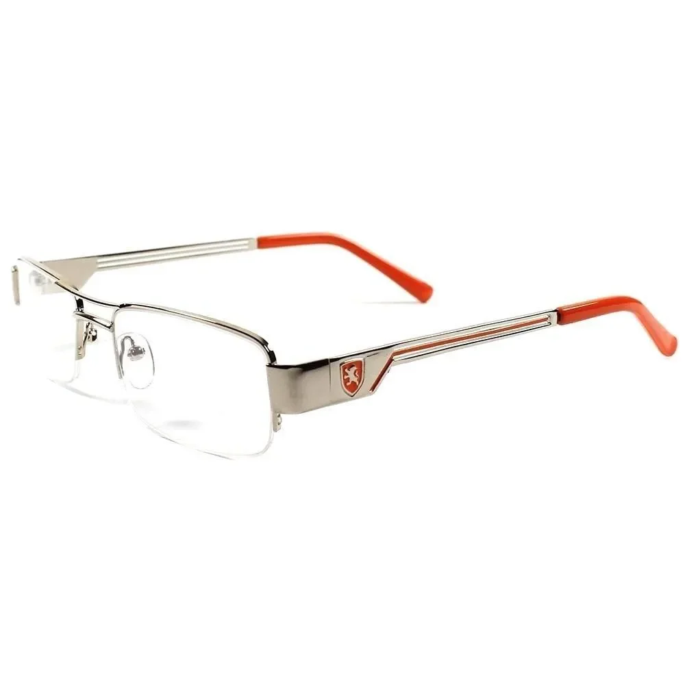 Designer Fashion Rectangle Smart Nerd Silver Optical Eye Glasses Frames